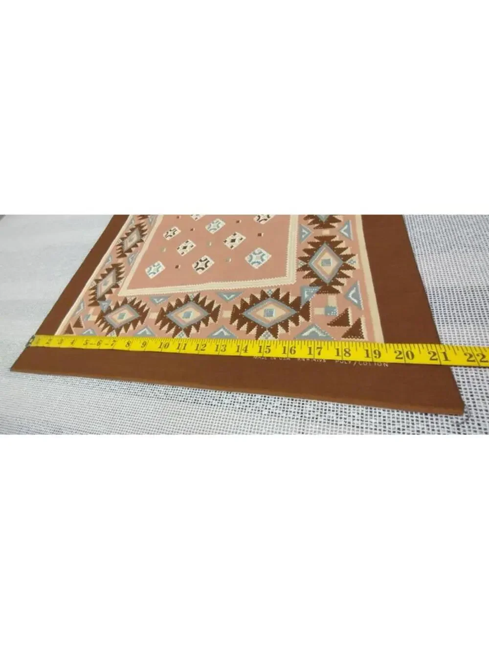Southwest American Vintage Bandana Brown Scarf Western POLY COTTON RN #14193 21